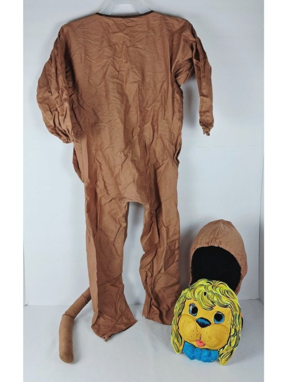 VTG Lion Halloween Costume Mask & Tail Full Body Brown Childrens Size